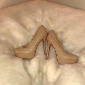 4” Tan Heels w/ a 1” Platform - Size 7.5